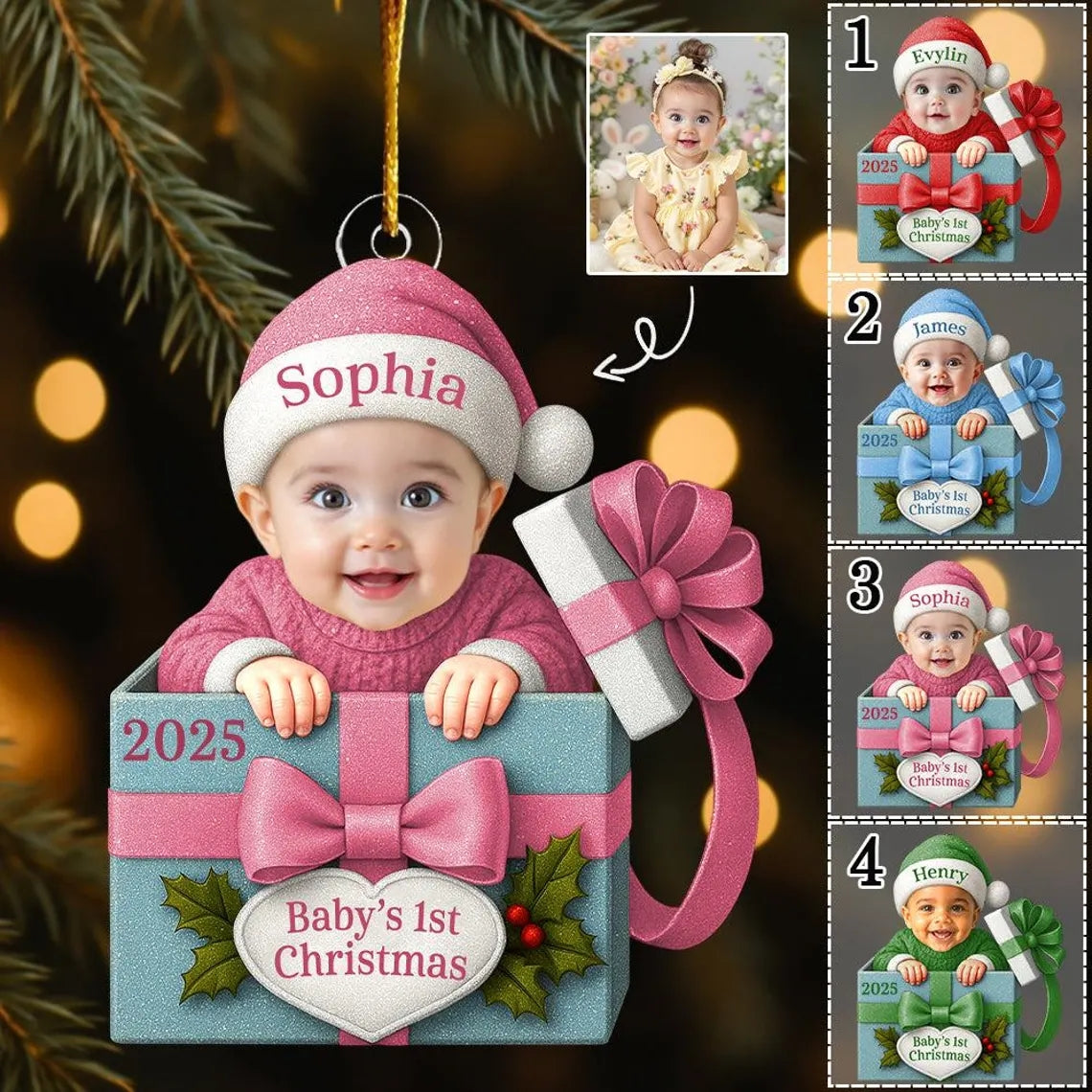 Baby First Christmas Gift Box- Personalized Acrylic Ornament