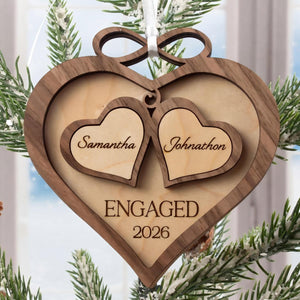 Personalized Ornament - Our First Christmas Engaged Married Infinity Heart
