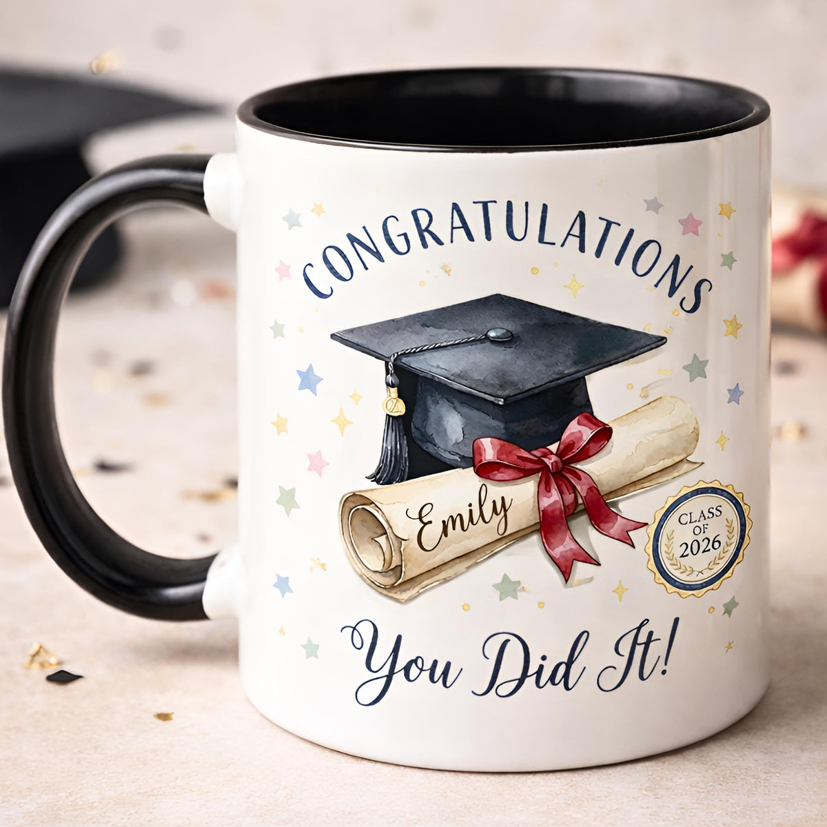 Custom Name Graduation Coffee Mug, Class of 2026