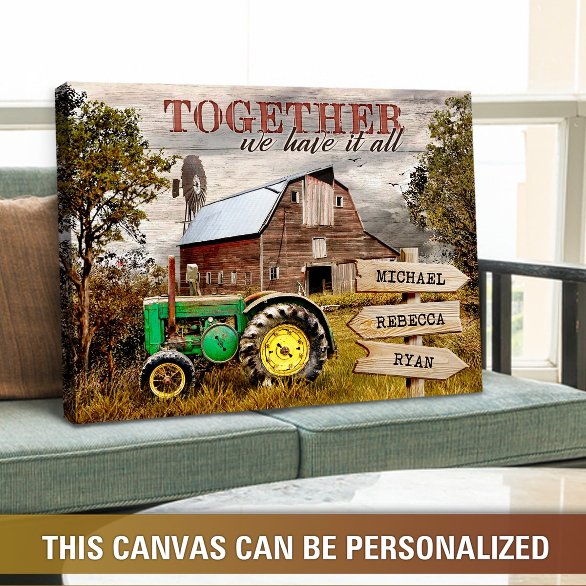 Farmhouse Truck Wall Art Old Truck - Personalized Canvas