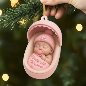 Custom Sleeping Baby's First Christmas- Personalized Newborn Gift for Boys & Girls