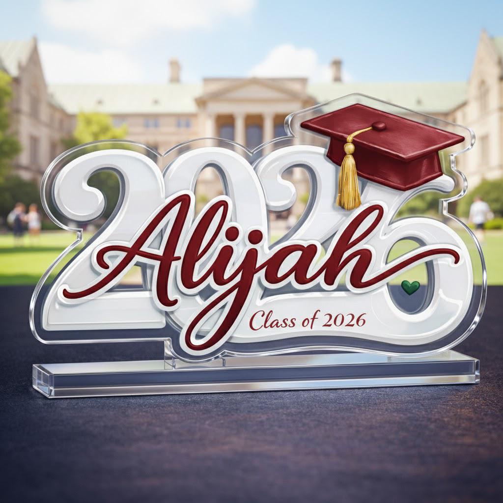 Personalized Graduation Acrylic Plaque, Class of 2026 Gift