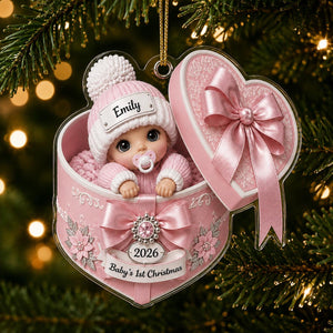 Personalized Baby's First Christmas Ornament 2026 - Baby Boy Girl Newborn Gift