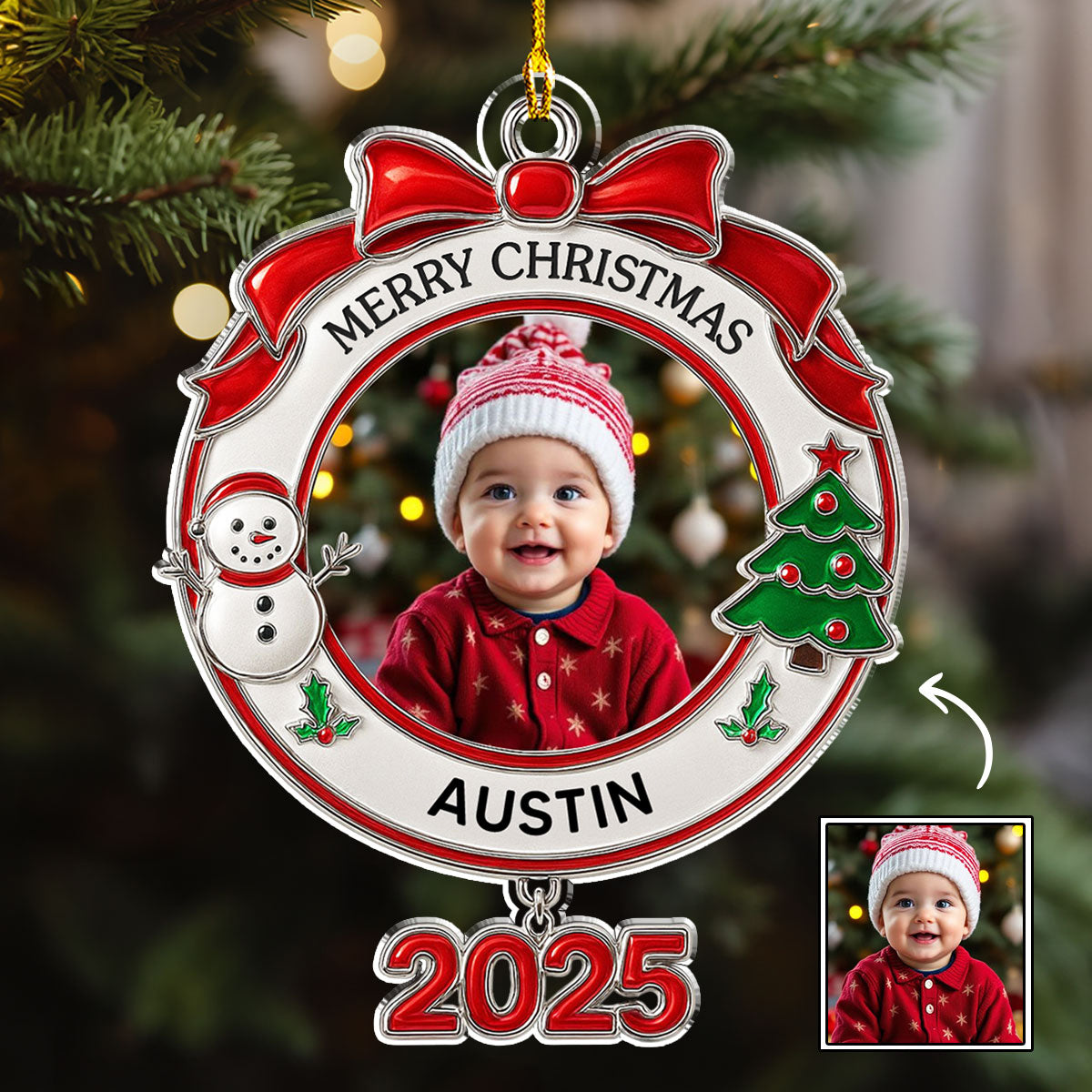 Newborn Christmas - Personalized Custom Acrylic Ornament