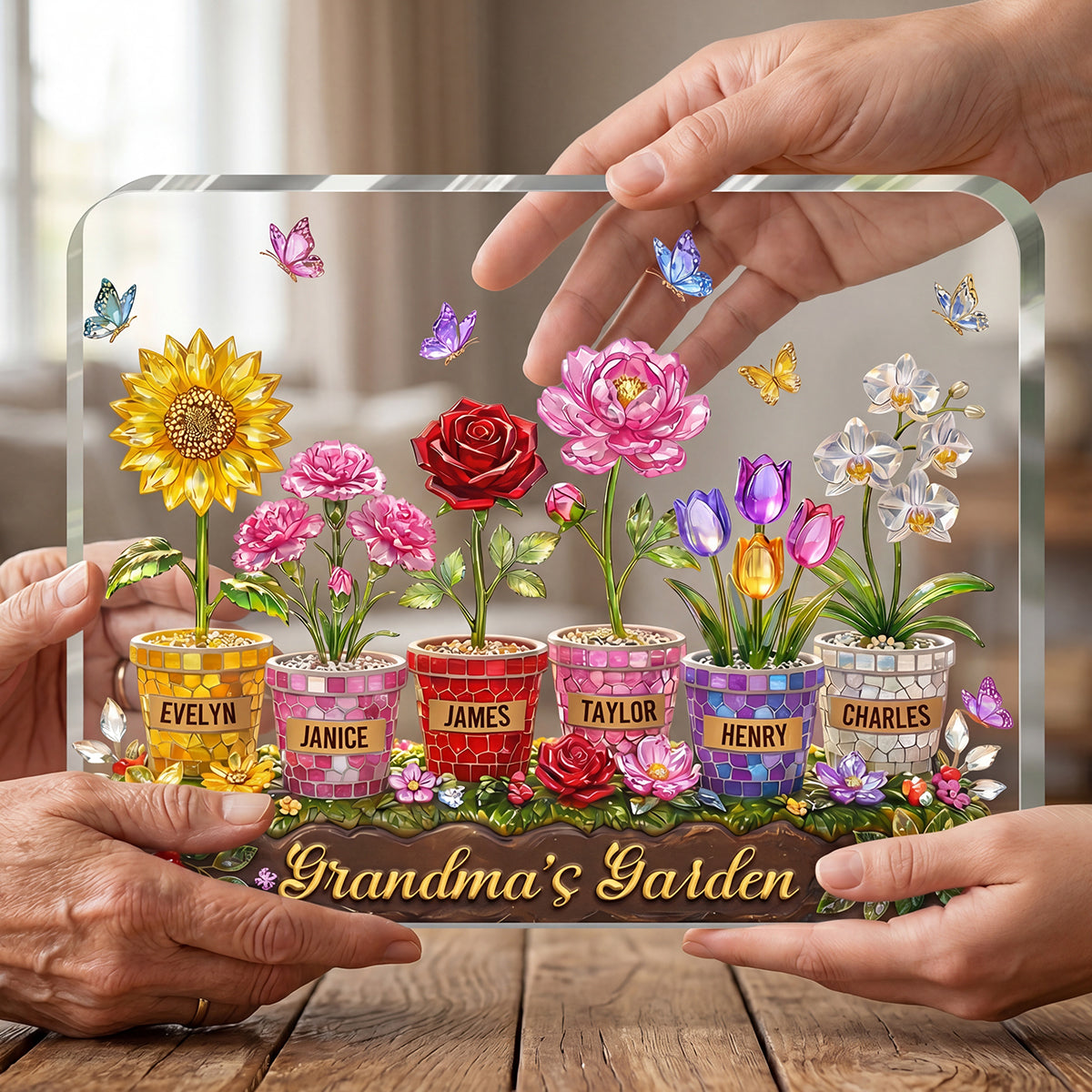 Grandma Mom's Garden - Personalized Custom Shaped Acrylic Plaque-Mother's Day Gift