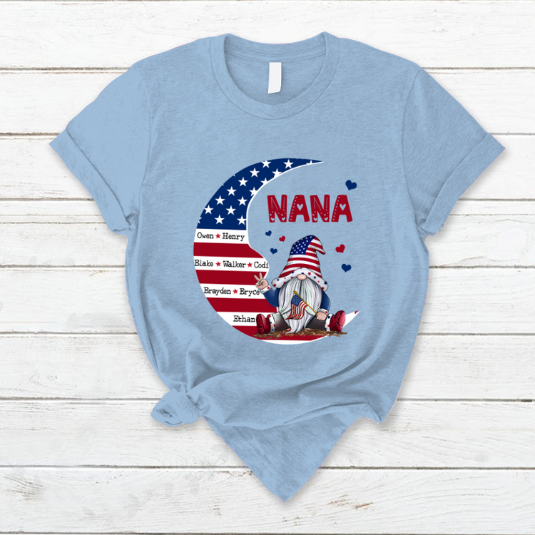 Personalized Grandma Moon American Flag T-Shirt