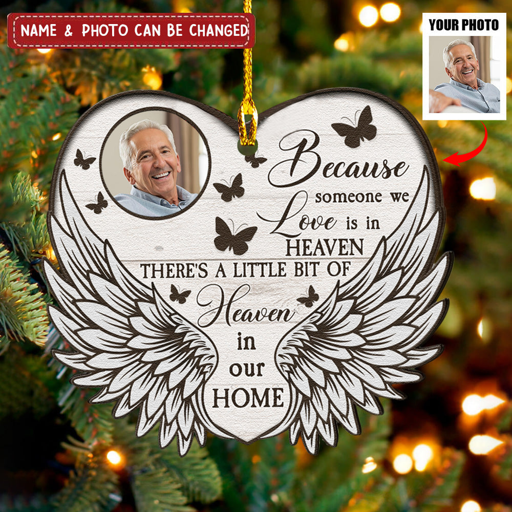 Little Bit Of Heaven In Our Home - Personalized Wooden Ornament