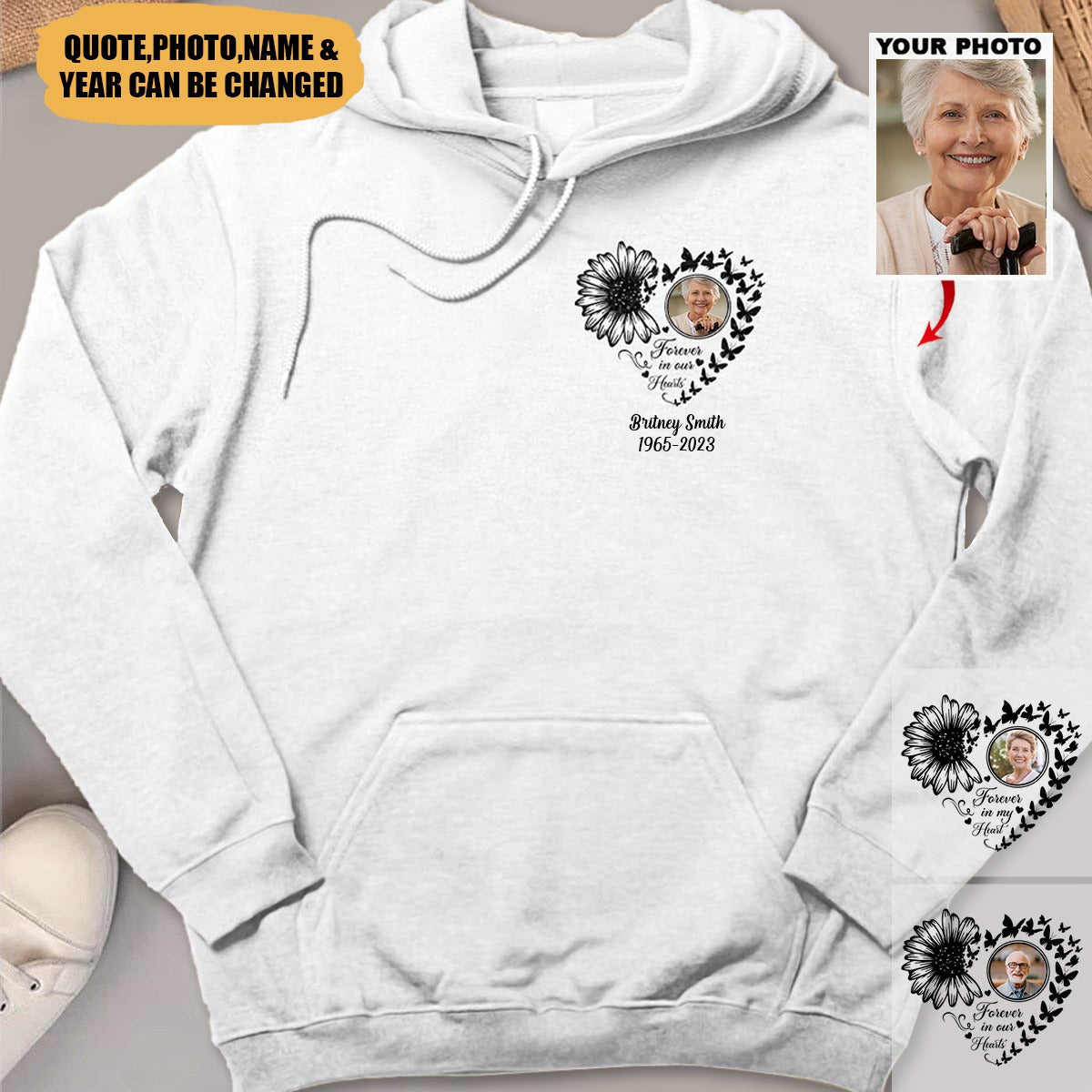 Forever In My Heart - Personalized Photo Hoodie