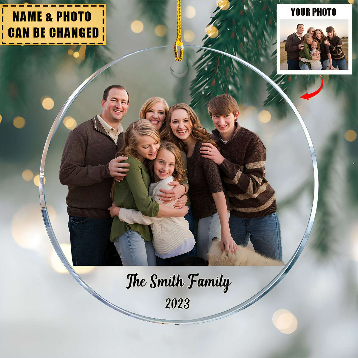 Gift For Grandparents - Personalized Acrylic Photo Ornament