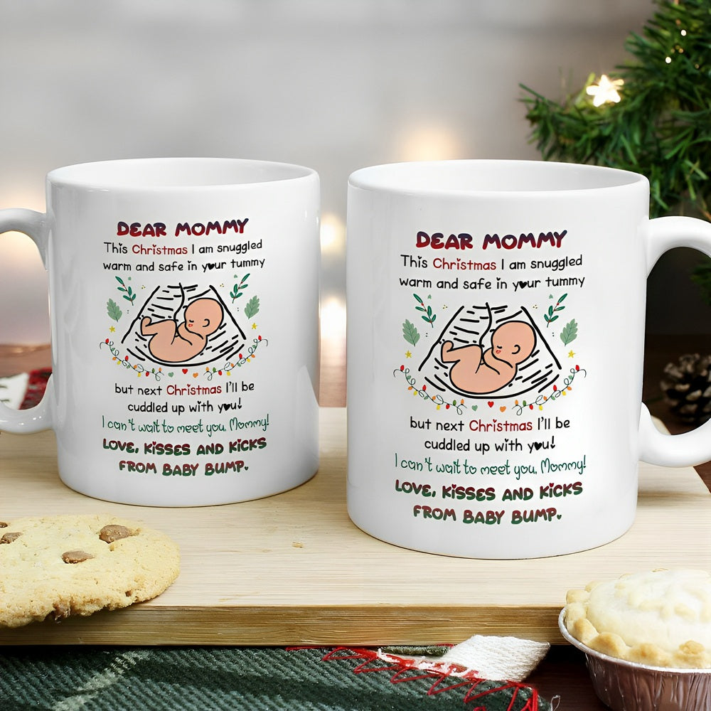Dear Mommy - Kiss Baby Bump - 2023 Christmas Gifts Mugs