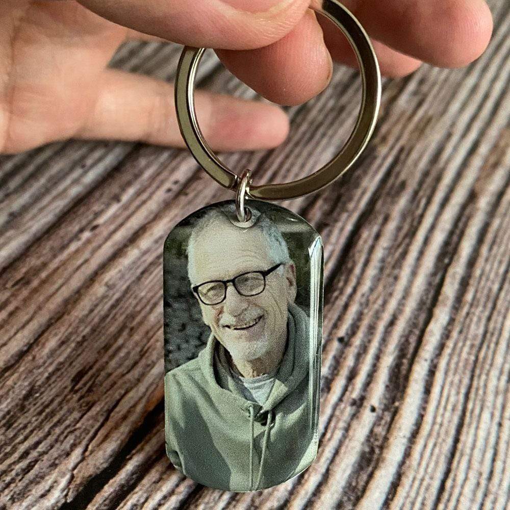 I Will Carry You With Me Memorial Personalized Upload Photo Stainless Steel Keychain