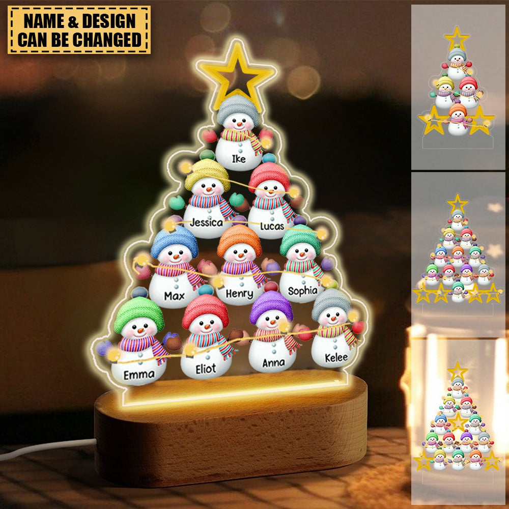 Personalized Snowman Kids Light Lamp For Christmas