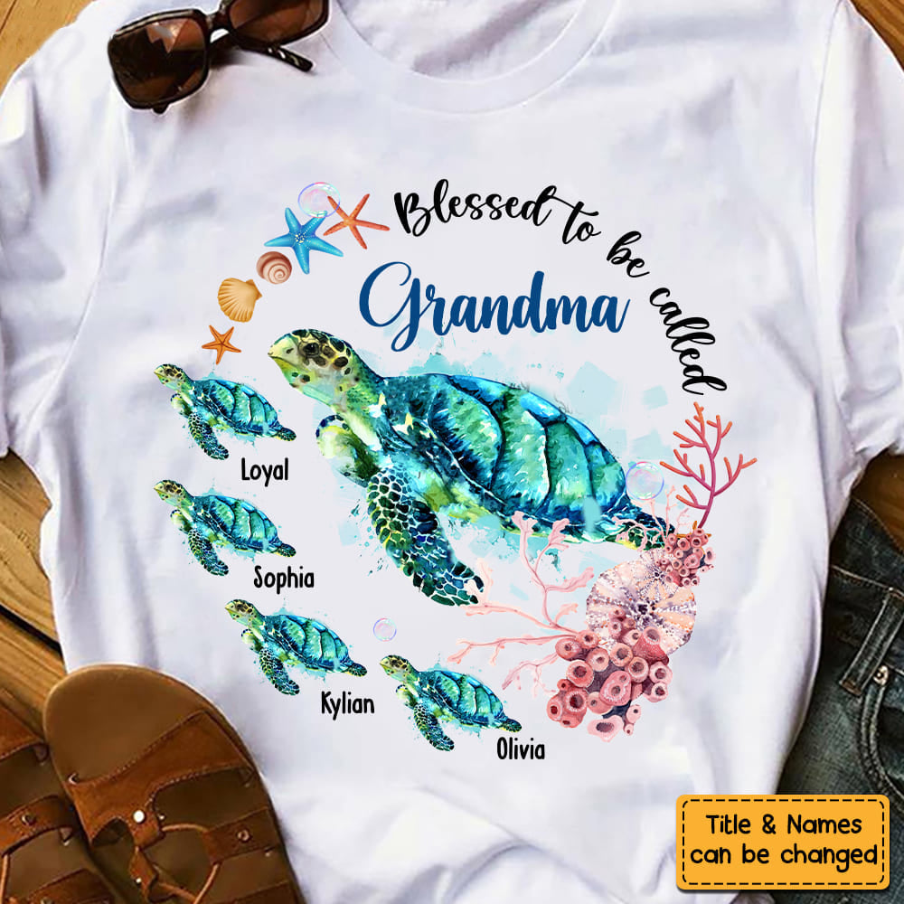 Personalized Grandma Turtle Shirt - Gift For Grandma