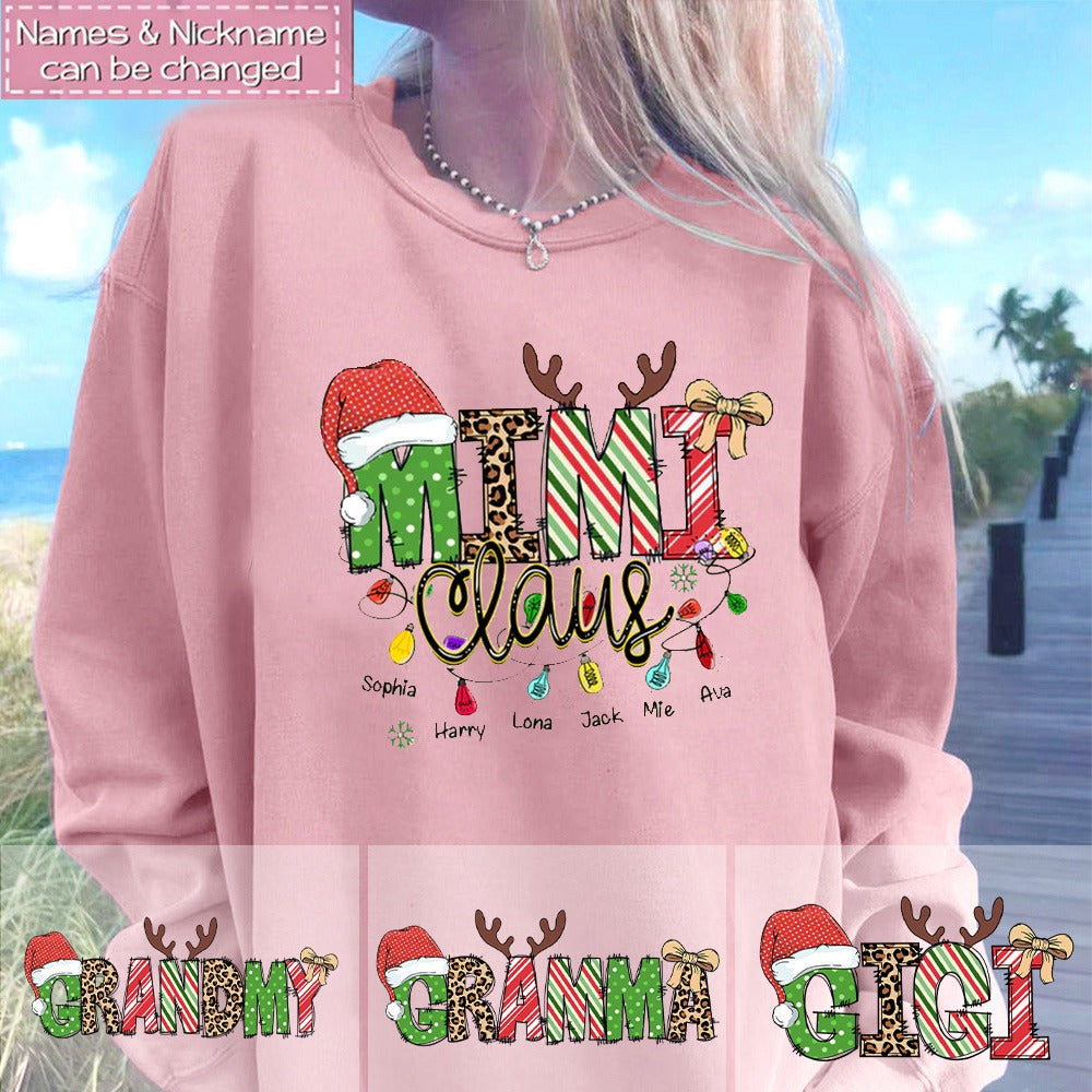 Personalized Christmas Sweat Shirt For Grandma/Mom - Customize Kids