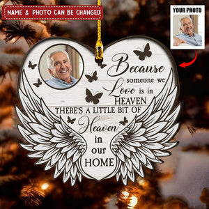 Little Bit Of Heaven In Our Home - Personalized Wooden Ornament