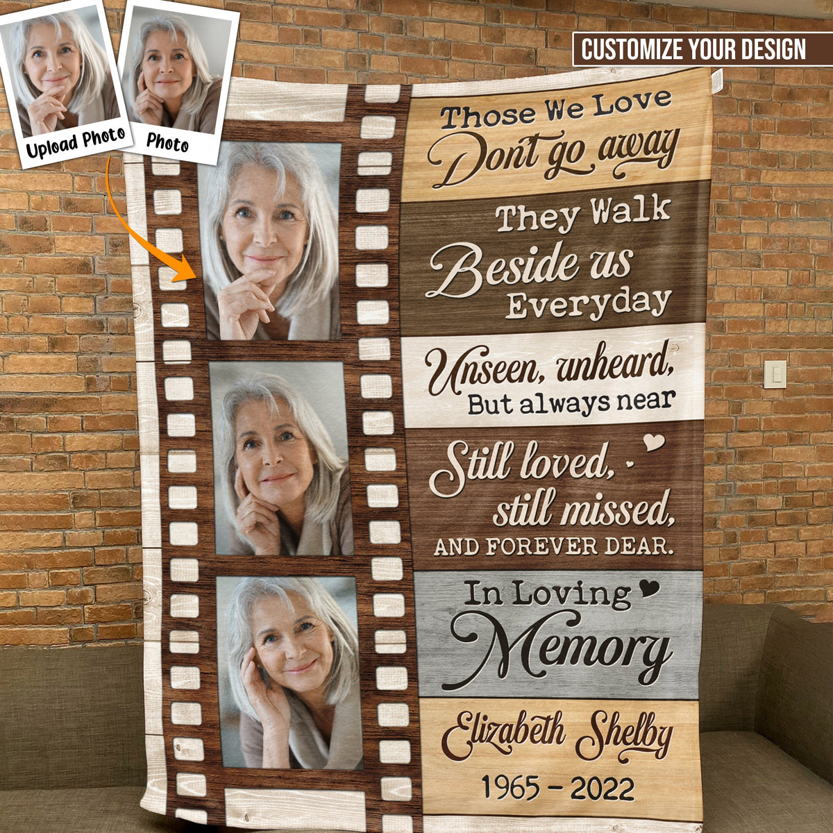 Those We Love Don't Go Away - Personalized Photo Blanket