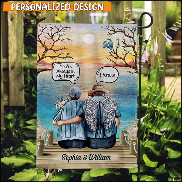 Custom Personalized Old Couple Memorial Canvas  - Memorial Gift For Couple - I Love You To The Moon & Back