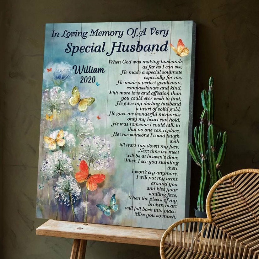 Personalized In Loving Memory Of Very Special Husband Poster